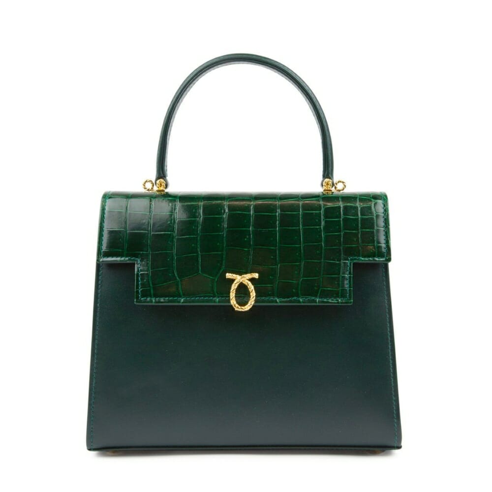 Launer London Traviata Handbag Special Leathers Croc