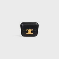 Celine Mini Triomphe in Shiny Calfskin Black 